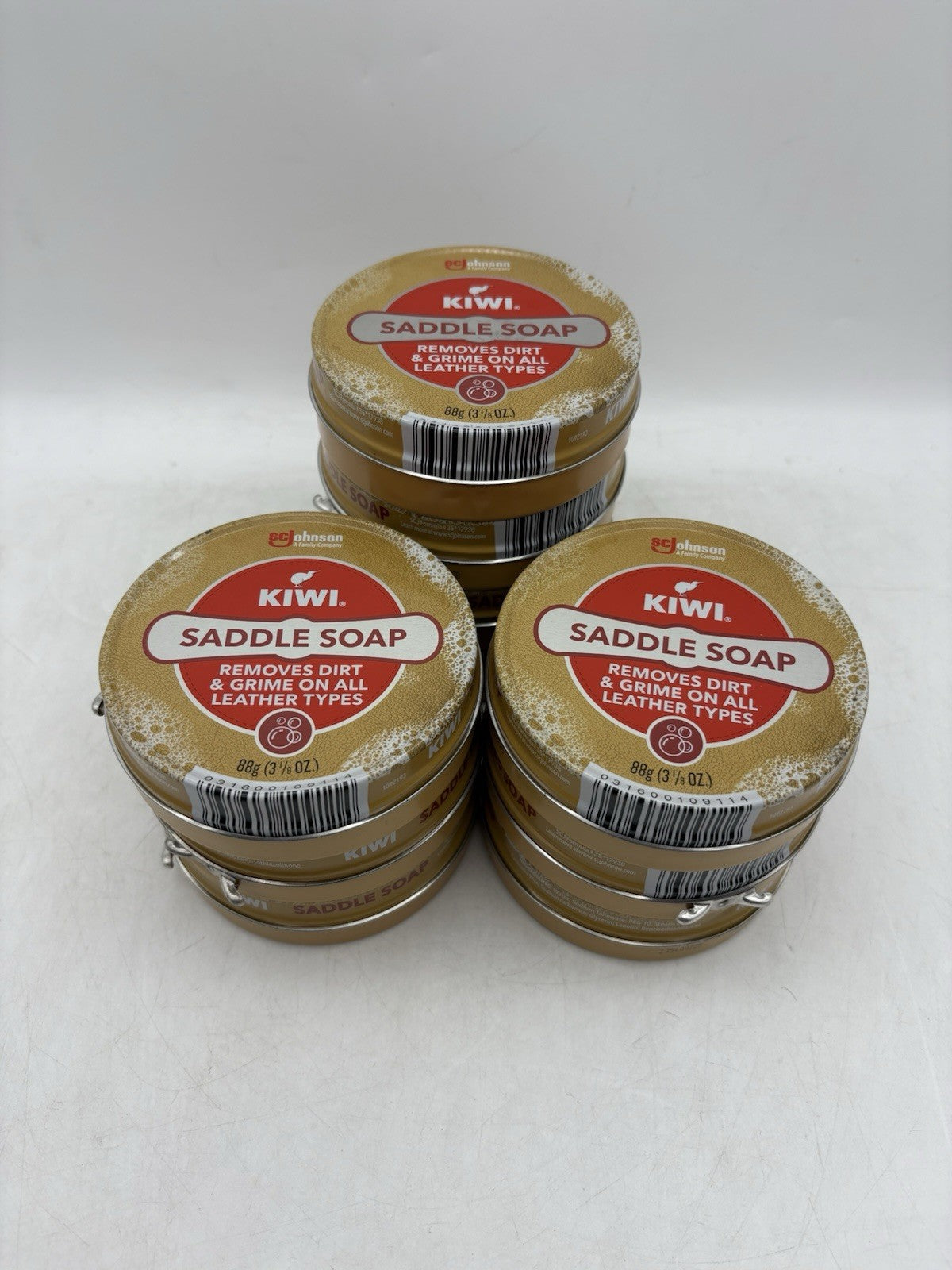 Kiwi SC Johnson Saddle Soap Tin 3 1/8 Ounce Paste Each New Lot of 10