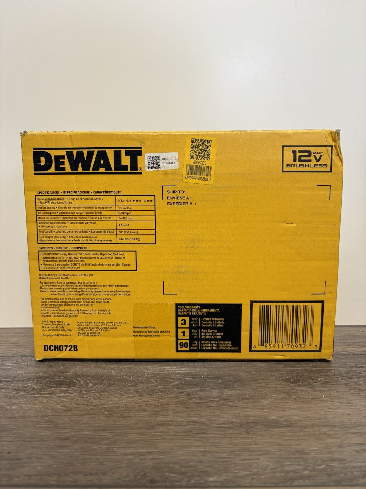 Dewalt 12v SDS Plus Rotary Hammer 9/16 Sold As Tool Only Xtreme