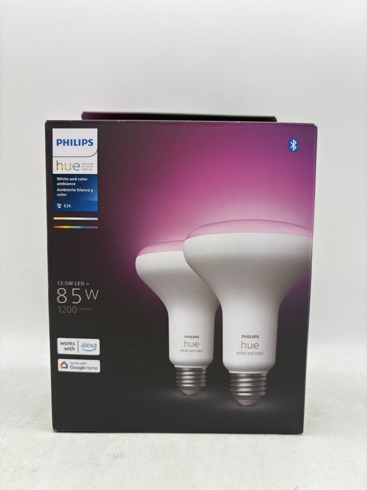 Philips Hue (White and Color) 85W E26 Smart LED (2 Pack) 578096 8091OB