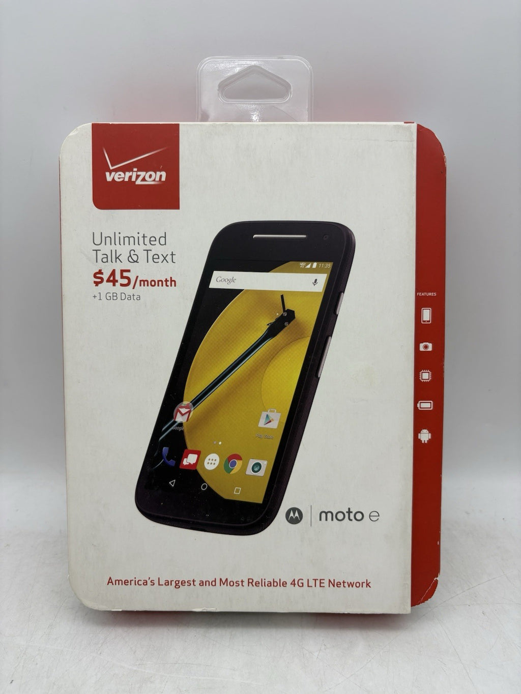 Motorola MOTO E 8GB Black Verizon Prepaid  Smartphone NEW