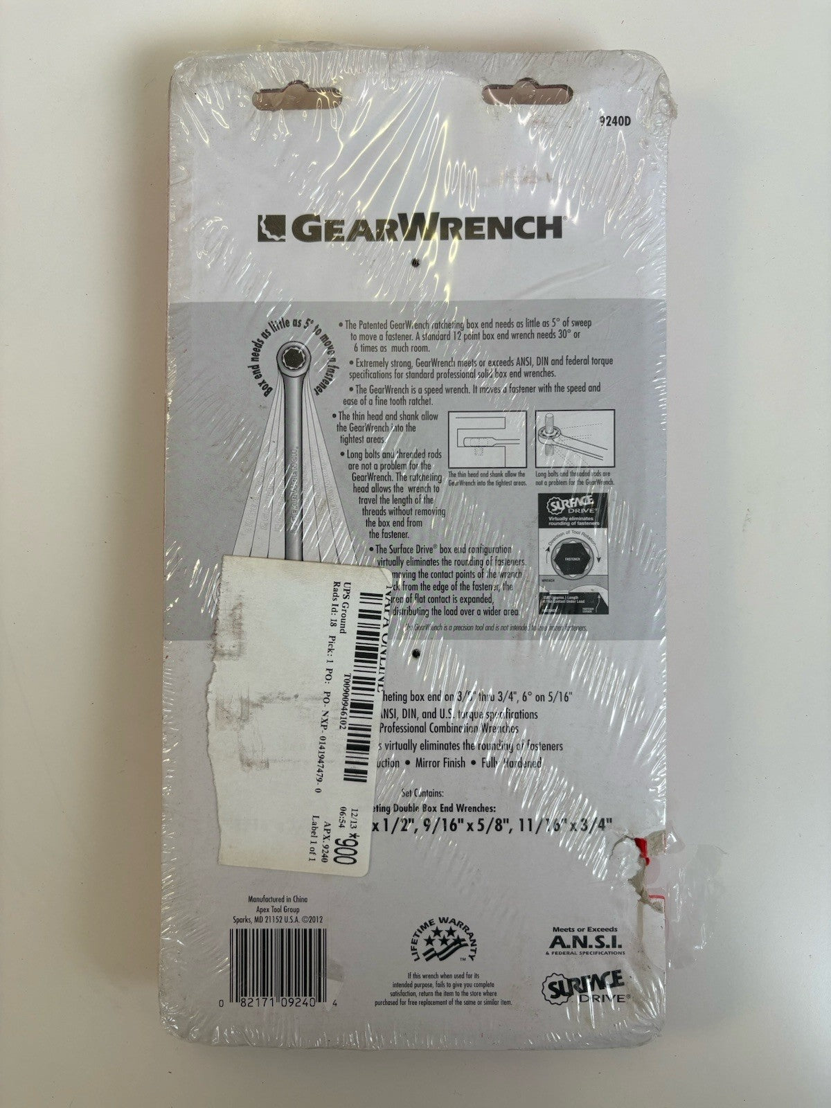 Gearwrench Precision Movement Watching 4 Pc SAE Box Set New
