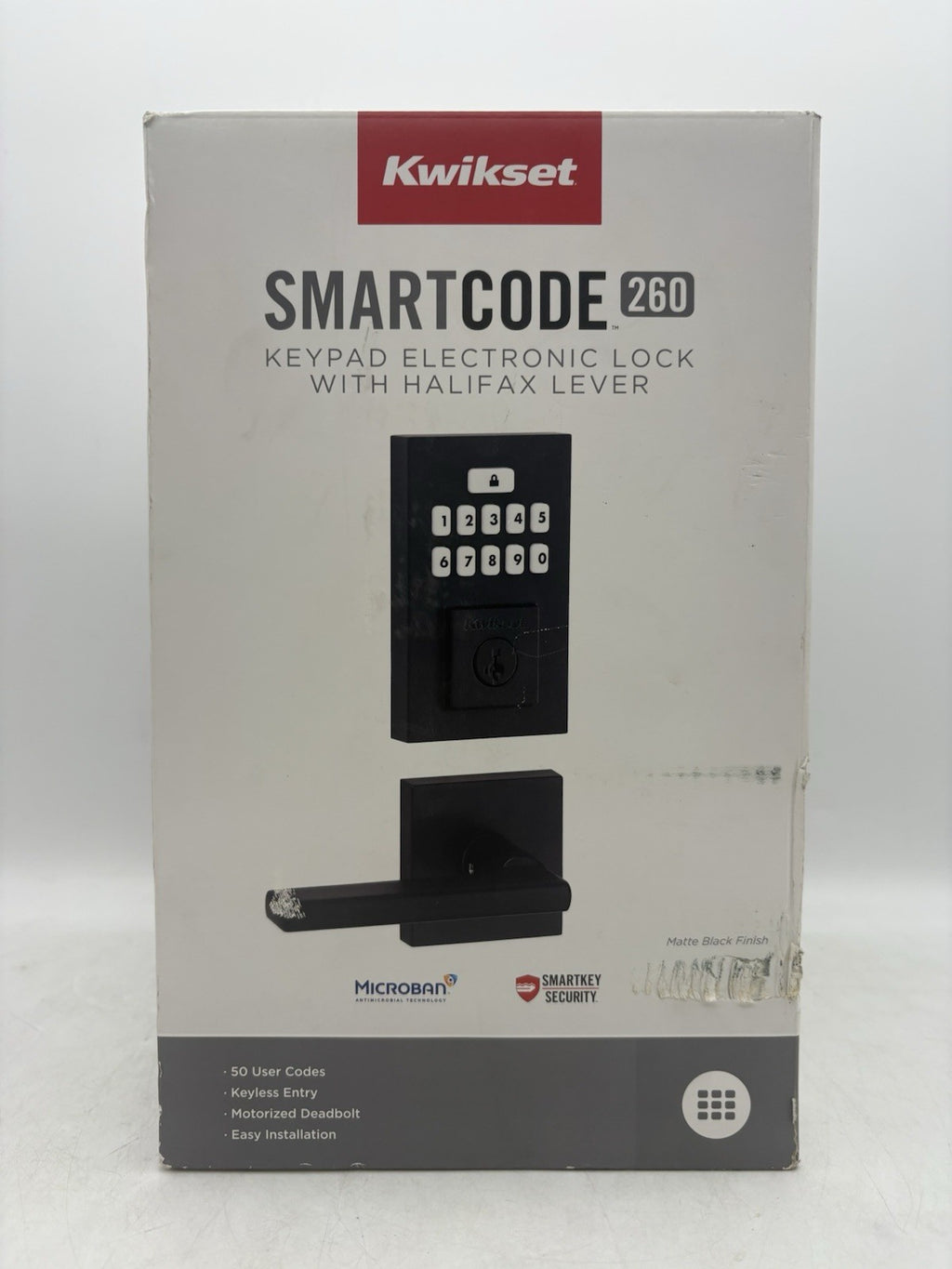 Kwikset SmartCode 260 Keypad Electronic Lock Halifax Lever & SmartKey 99690-026