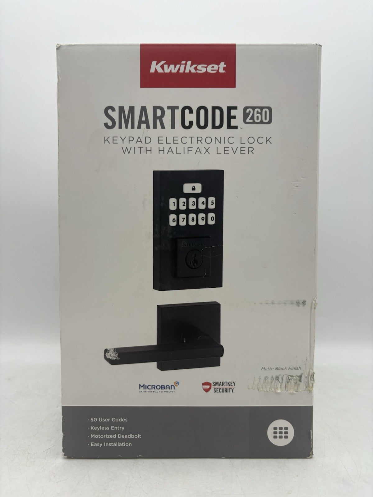 Kwikset SmartCode 260 Keypad Electronic Lock Halifax Lever & SmartKey 99690-026