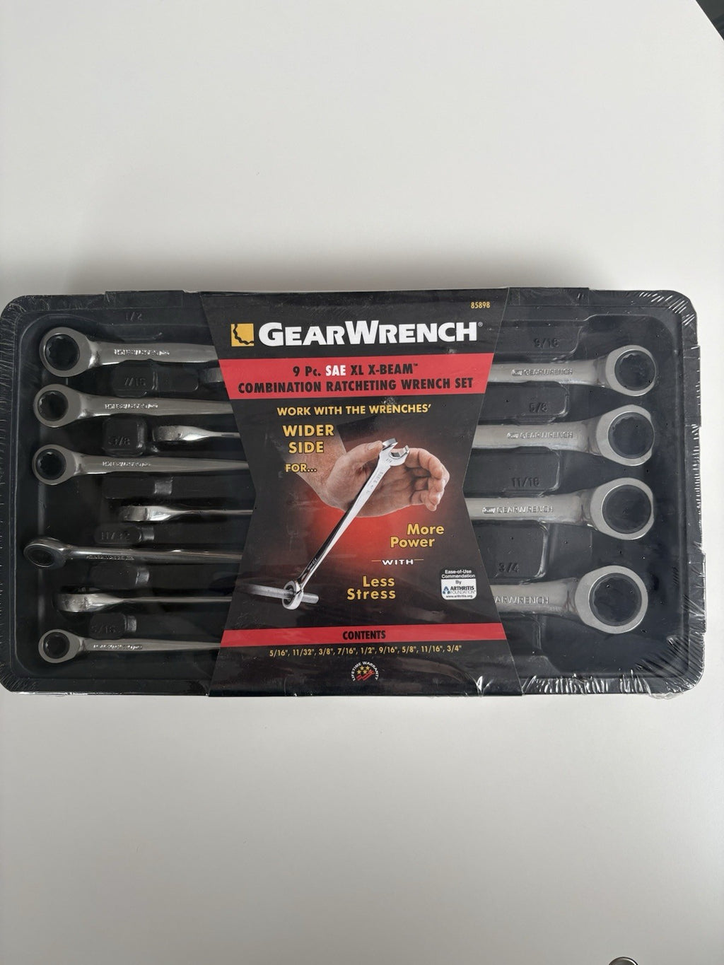 Gearwrench 85989 72-tooth X Beam Combo Ratcheting Wrenches 9 Pc Set New