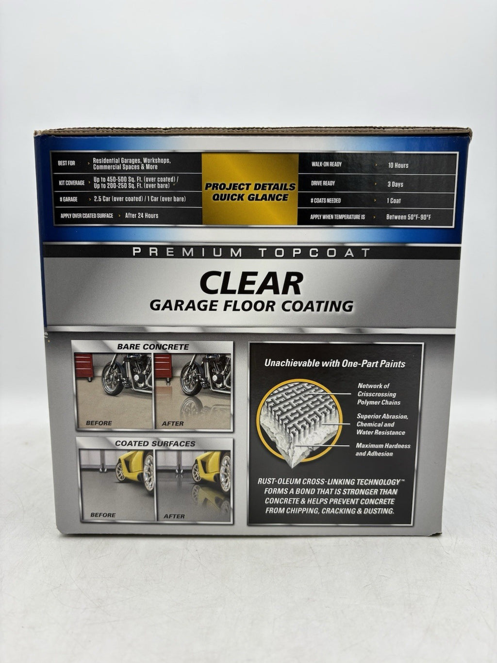 New Rust-Oleum 292514 EpoxyShield Premium Garage Floor Coating Kit 90 oz- Clear