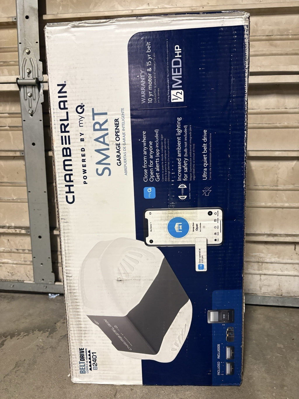 Chamberlain Smart Garage Door Opener 1/2MED HP B2401 Belt Drive