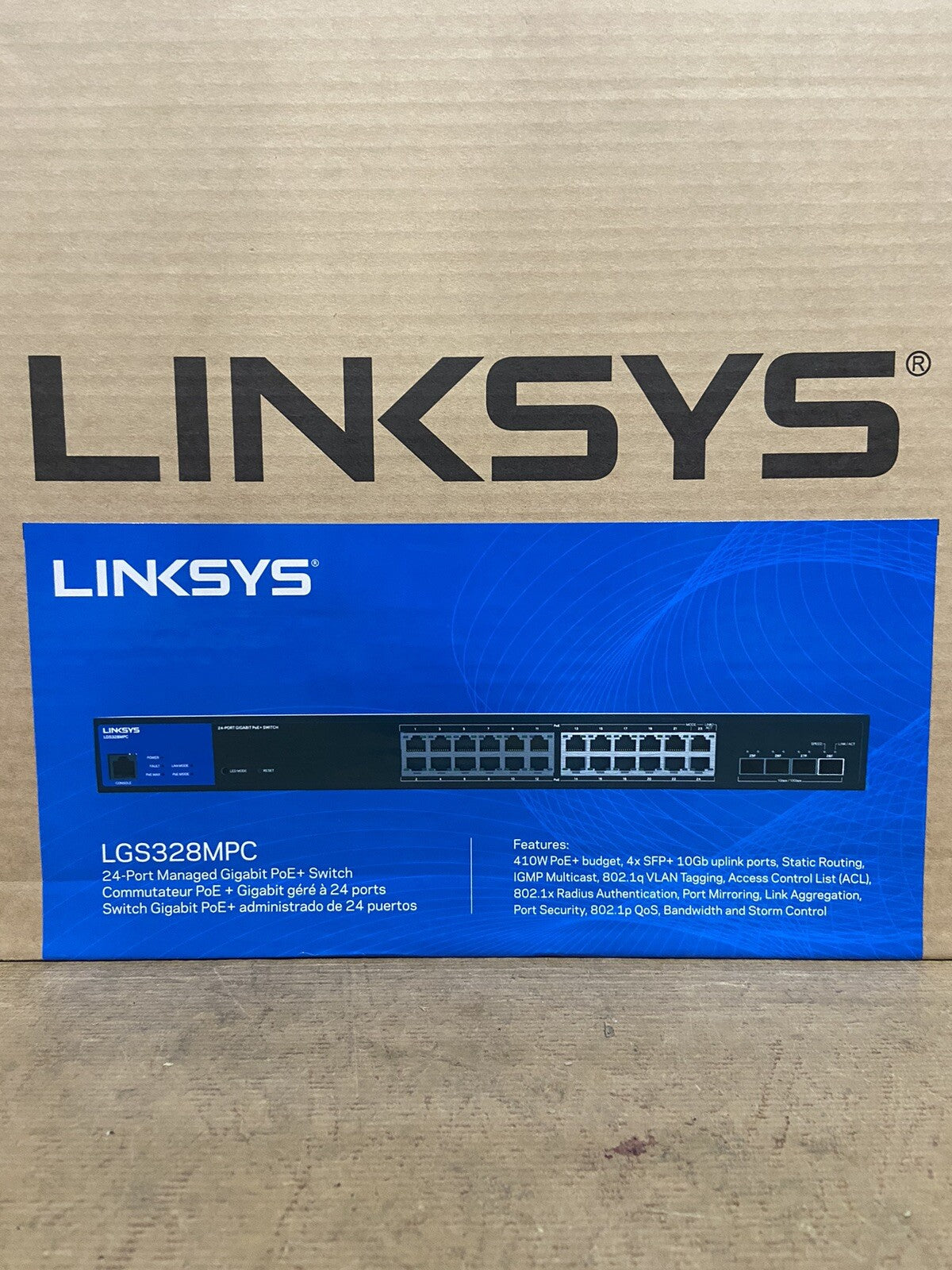 Linksys 24-Port Managed Gigabit PoE+ Switch LGS328MPC