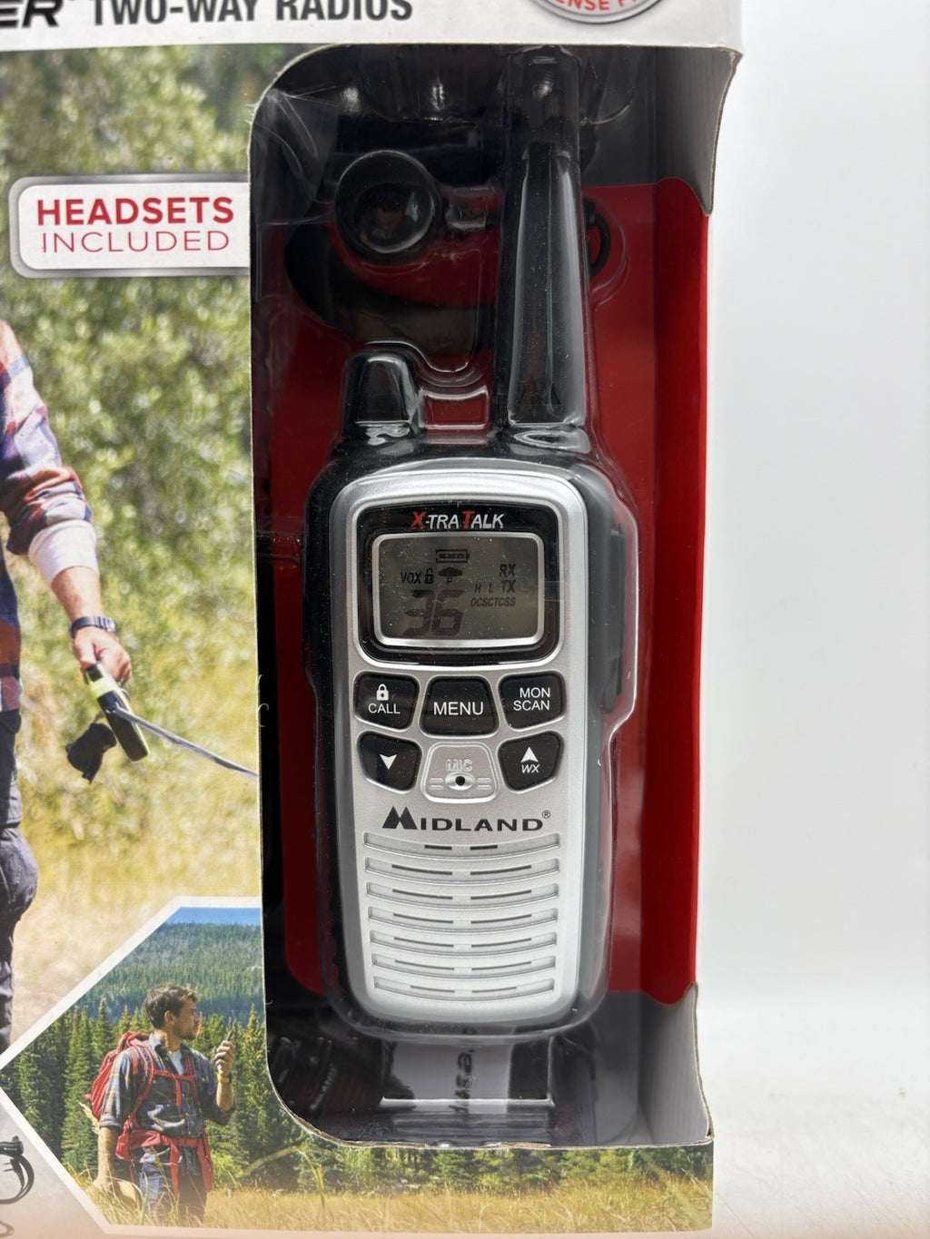 Midland Radio Two Way Radio LXT600VP4 2-Pack with headsets charging base