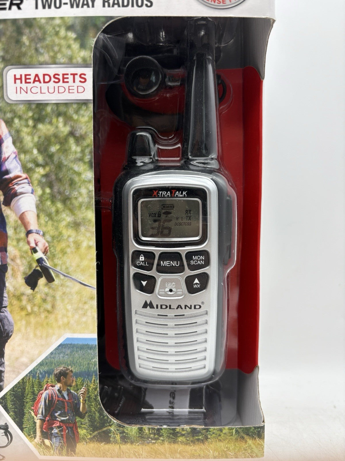 Midland Radio Two Way Radio LXT600VP4 2-Pack with headsets charging base