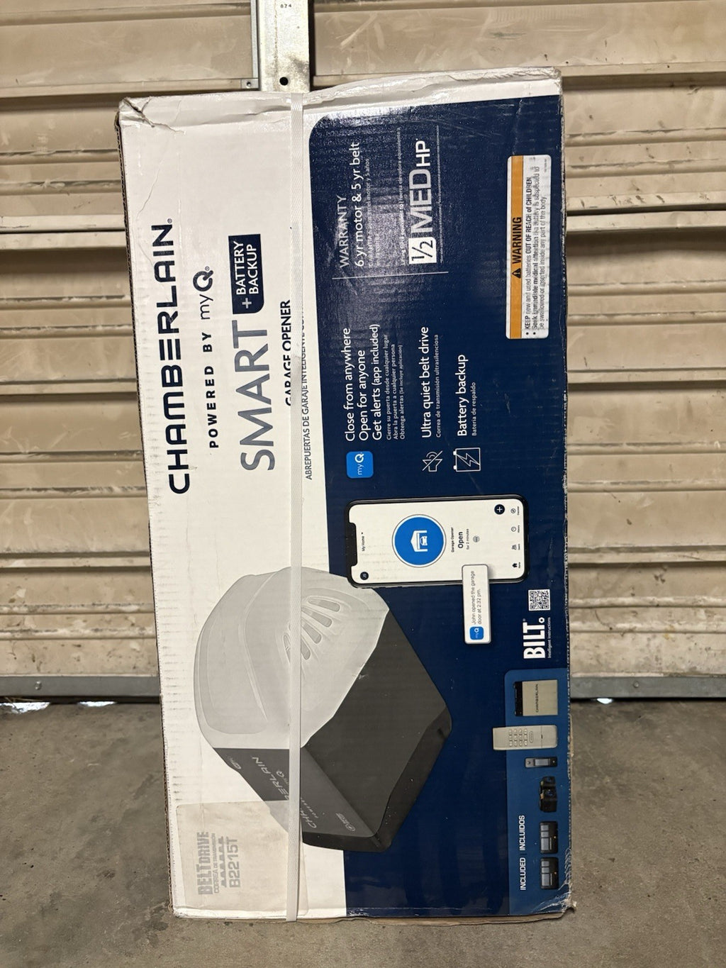 Chamberlain B2215T Smart Wi-Fi Garage Door Opener w/ Battery Backup