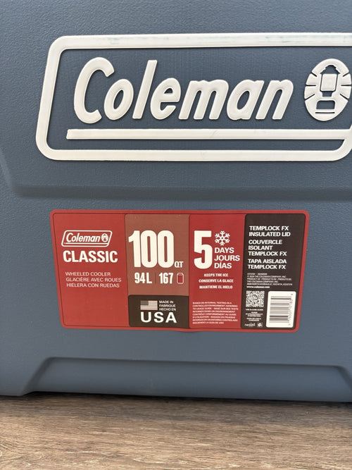 Coleman Classic Series Insulated Portable Wheeled Cooler, 100qt