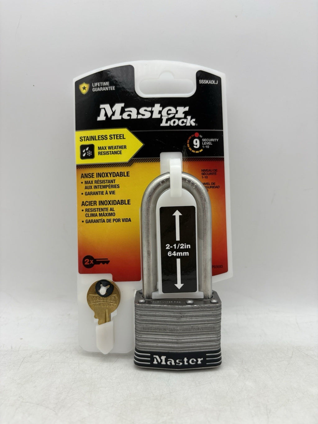 Master Lock 5SSKADLJ 2-1/2" Inch Stainless Steel Padlock Weather Resistant