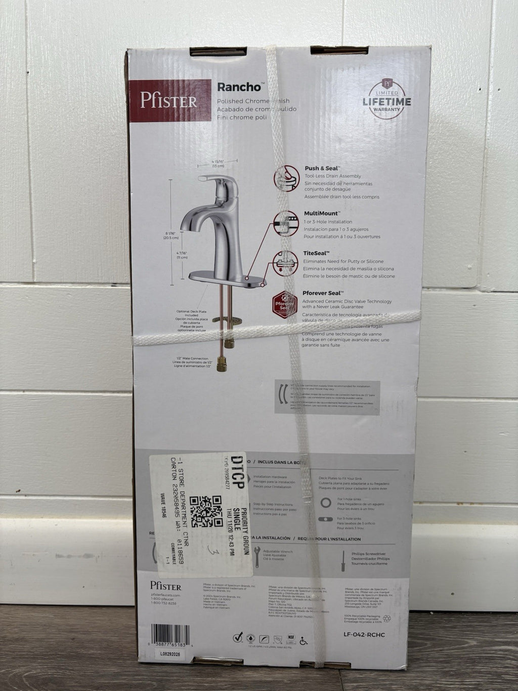 Pfister Faucet Rancho Polished Chrome Single hole Bathroom Sink FaucLF-042-RCHC