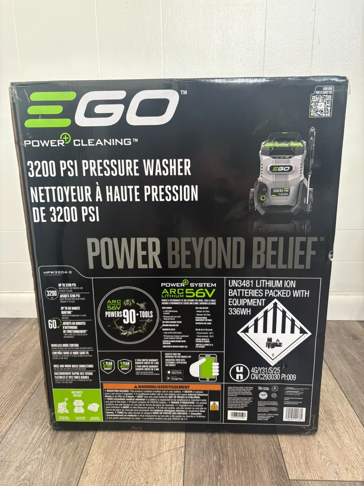 EGO POWER 3200PSI 1.2GPM Cold Water Battery Pressure washer HPW3204-2