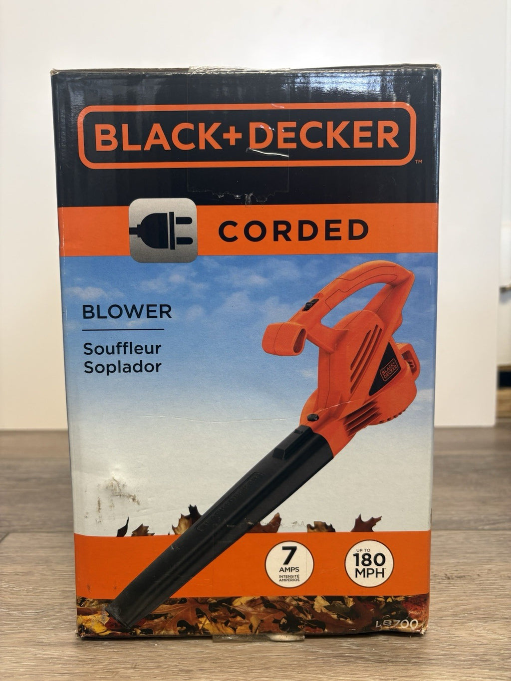BLACK+DECKER LB700 7 Amp Corded Electric Leaf Blower 180 MPH Lawn Yard