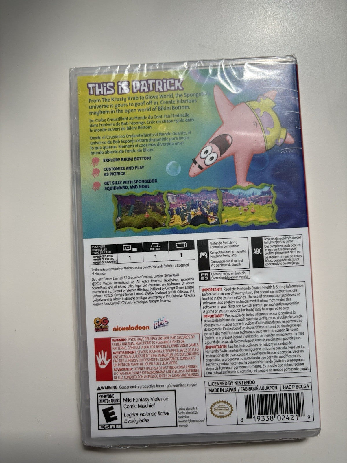 Nintendo Switch The Patrick Star Game New Sealed