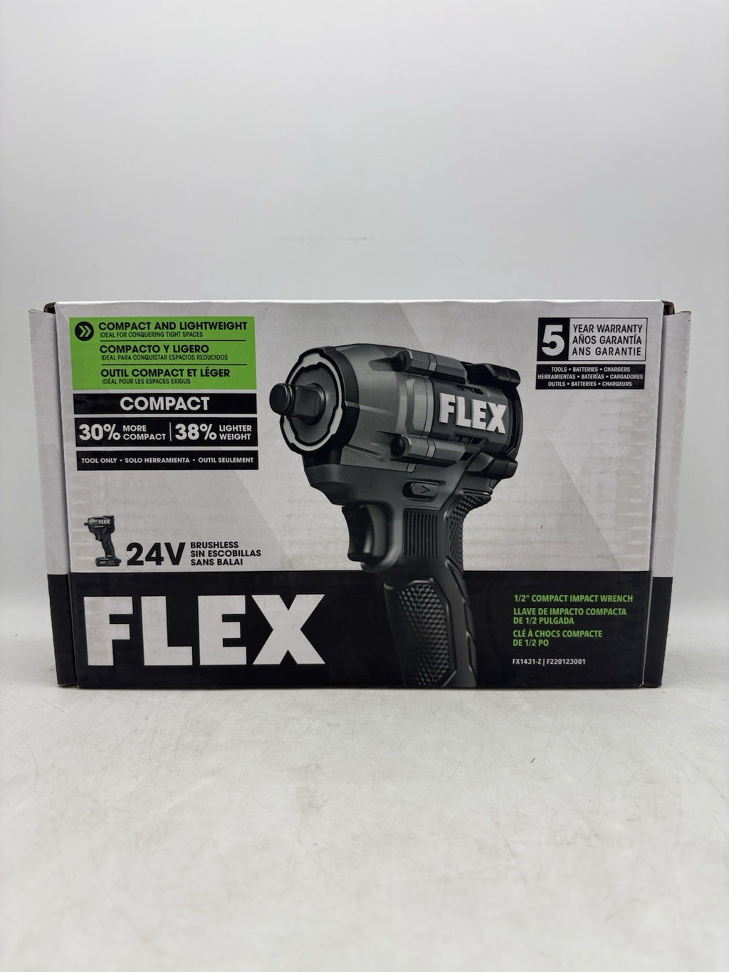 Flex FX1431-Z 24V 1/2 Cordless Compact Impact Wrench 450ft-lbs Torque Tool Only