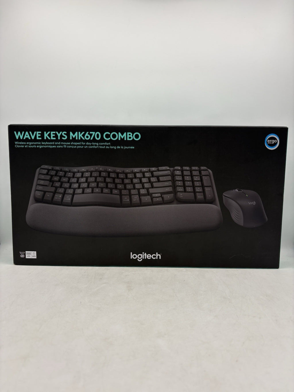 Logitech Wave Keys MK670 Combo, Wireless Ergonomic Keyboard + Wireless Mouse