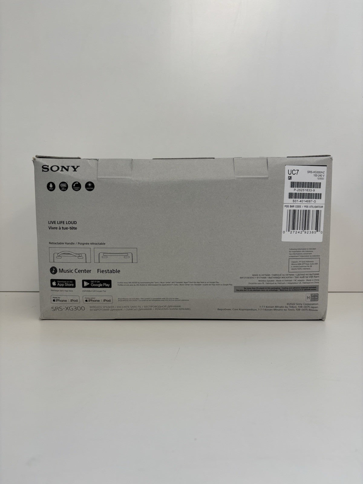 BRAND NEW Sony SRS-XG300 Portable Bluetooth Speaker SILVER