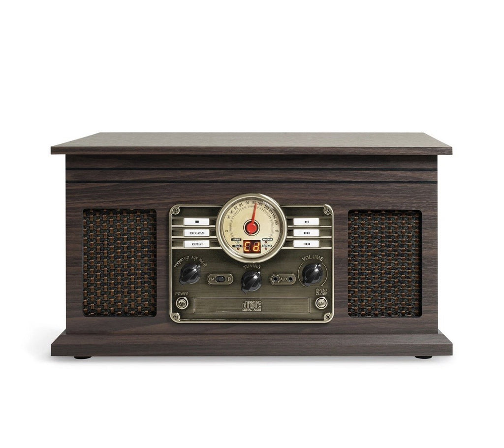 Victrola Hawthorne 7-in-1 Wood Record Player Music Center