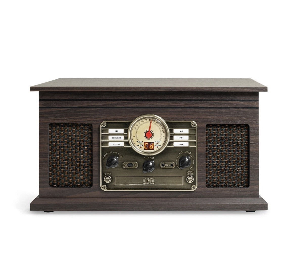 Victrola Hawthorne 7-in-1 Wood Record Player Music Center
