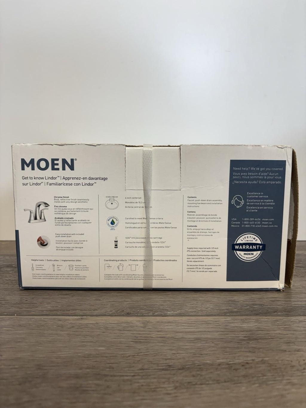 Moen 84506 Lindor 4" Centerset Two-Handle High Arc Bathroom Faucet - Chrome