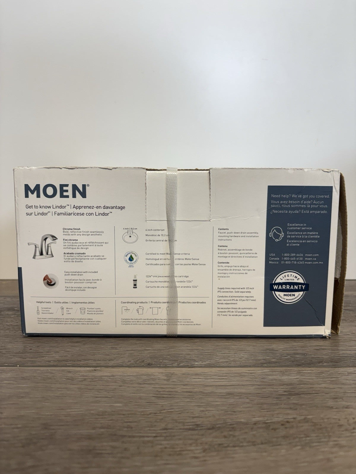 Moen 84506 Lindor 4" Centerset Two-Handle High Arc Bathroom Faucet - Chrome