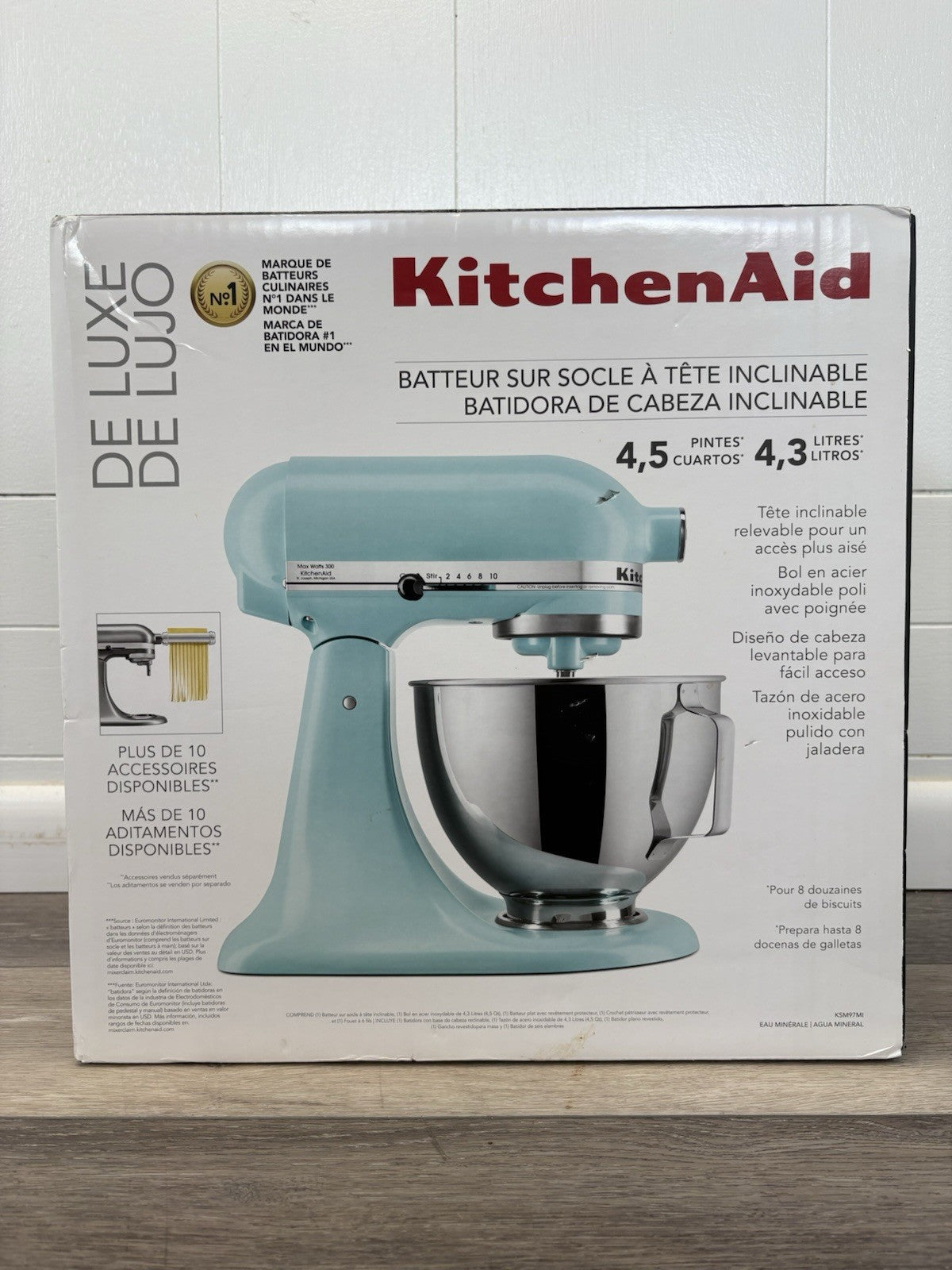 KitchenAid Deluxe Series 4.5-Quart Tilt-Head Stand Mixer, Mineral Water Blue