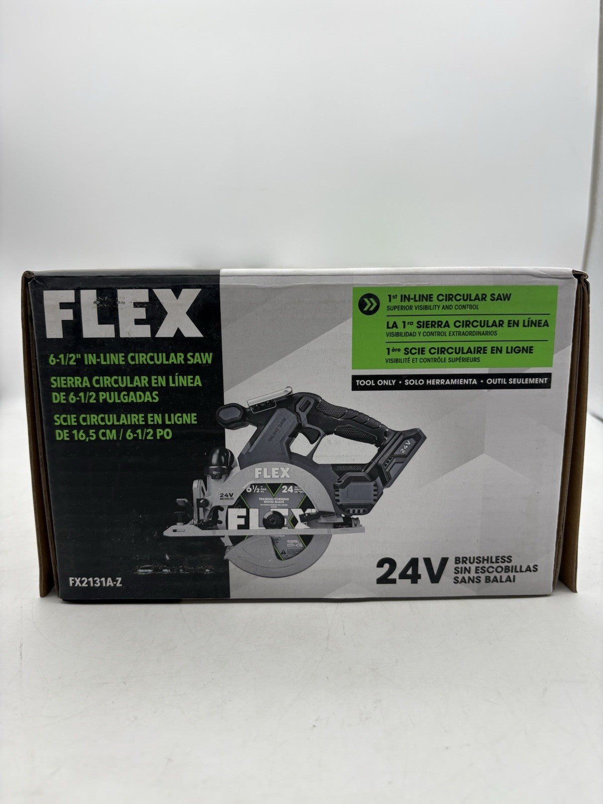 FLEX FX2131A-Z 24V Cordless Brushless 6-1/2" In-Line Circular Saw Tool Only