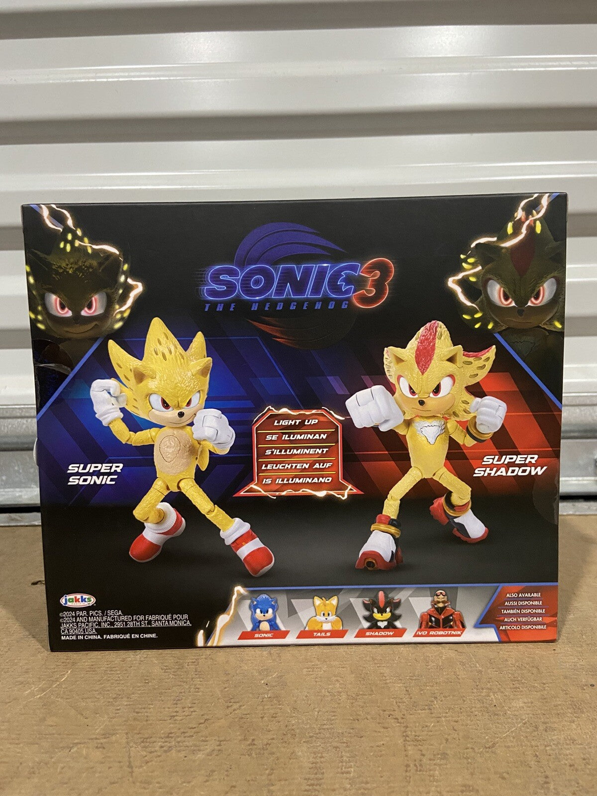 Sonic the Hedgehog 3 Movie Light-Up Figures - Super Sonic & Shadow 2-Pack | NEW