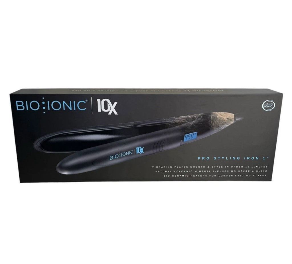 Bio Ionic 10X Pro Styling Iron 1" Nano Ionic-with Vibrating Plates Brand New