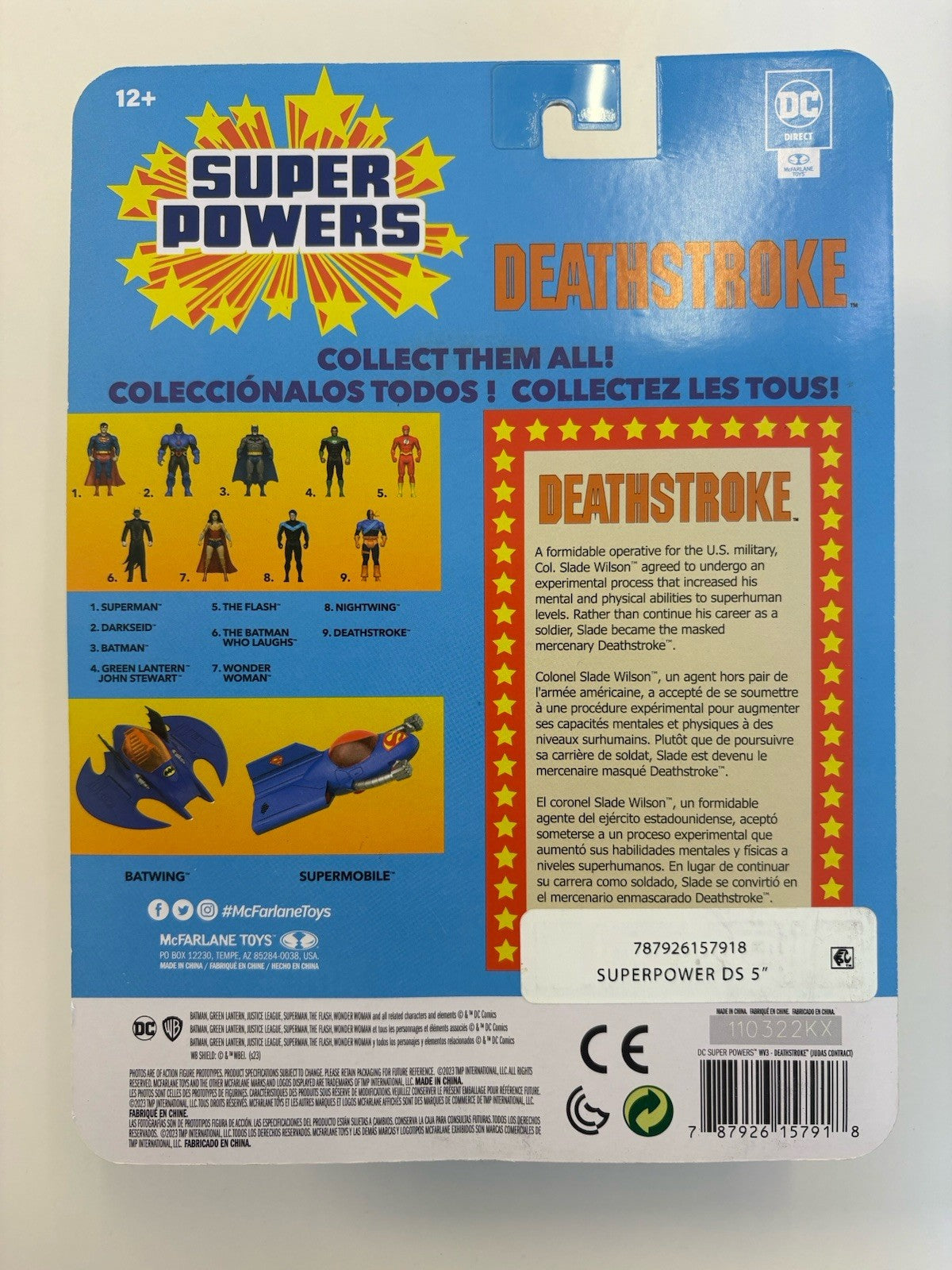 DC Super Powers Deathstroke 5" Action Figure Retro McFarlane Off card