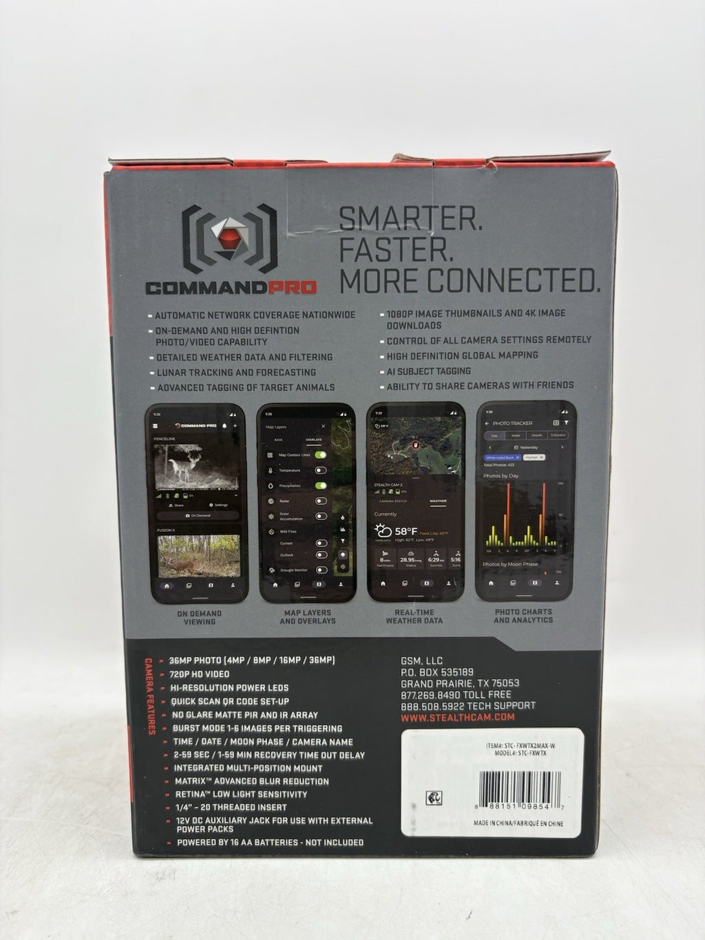 Stealth Cam FUSION MAX 80ft 36MP Cellular Trail Camera STC-FXWTX-W 8547