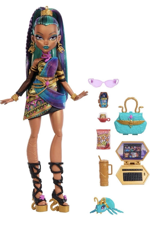 2025 Monster High NEFERA de NILE G3 Fashion Doll w/Pet Lavish Brand New Mattel 