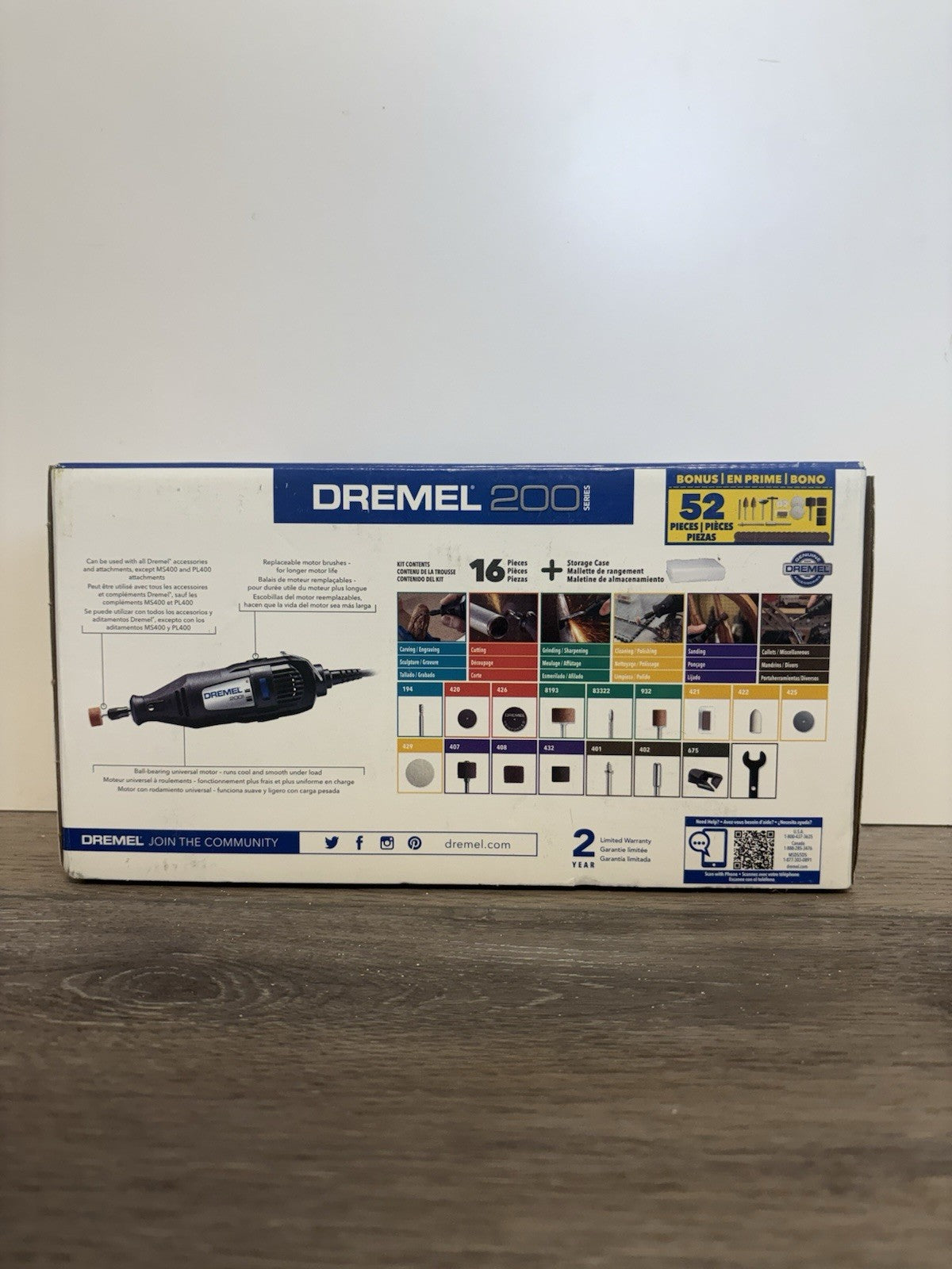 Dremel 200 Series Corded 2 Speed Rotary Tool  15 Accessories & 1 Attachment