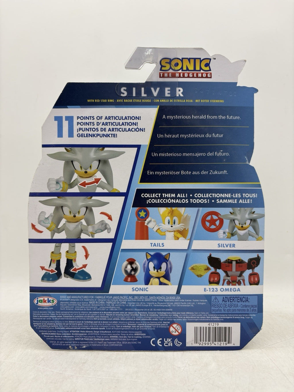 JAKKS Pacific Sonic The Hedgehog 41219 Figure - Silver 4.5" with Red Star Ring