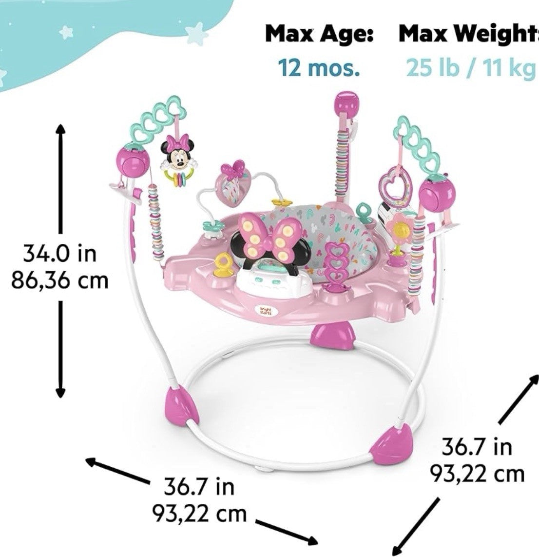 Disney Baby Minnie Mouse Forever Besties Infant Activity Center Jumper Pink