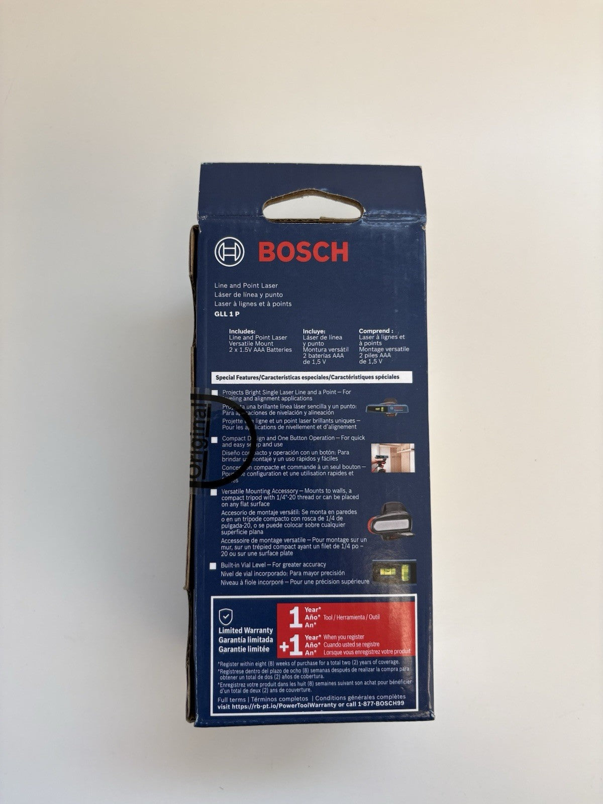 Bosch GLL 1 P Combination Point and Line Laser Level 16ft Range - NEW