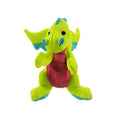 GoDog 2x Chew Guard Dragon Durable Squeaky Plush Large Dog Toy, Green