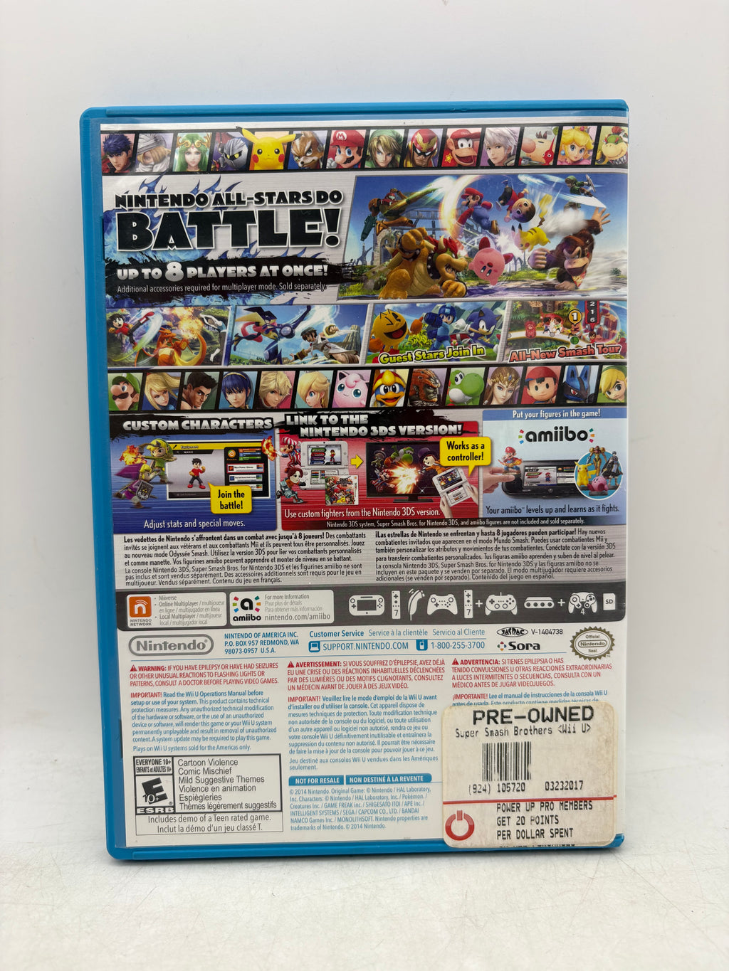 Super Smash Bros for Wii U Nintendo Wii U Complete CIB