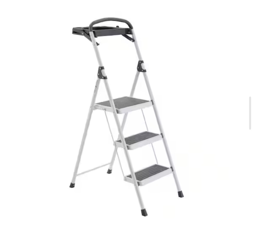 Gorilla Ladders 3-Step Steel Lightweight Step Stool with Project Tray, 225 lbs