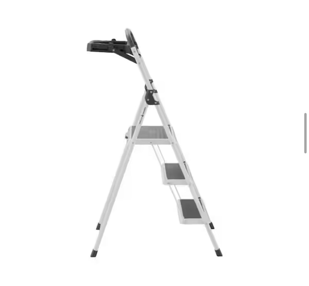 Gorilla Ladders 3-Step Steel Lightweight Step Stool with Project Tray, 225 lbs