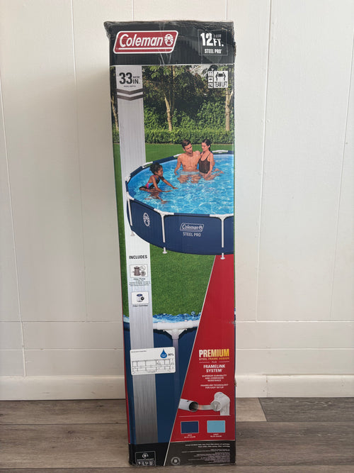 Coleman Steel Pro 12 ft. x 33 in. Round Metal Frame Above Ground Pool Set
