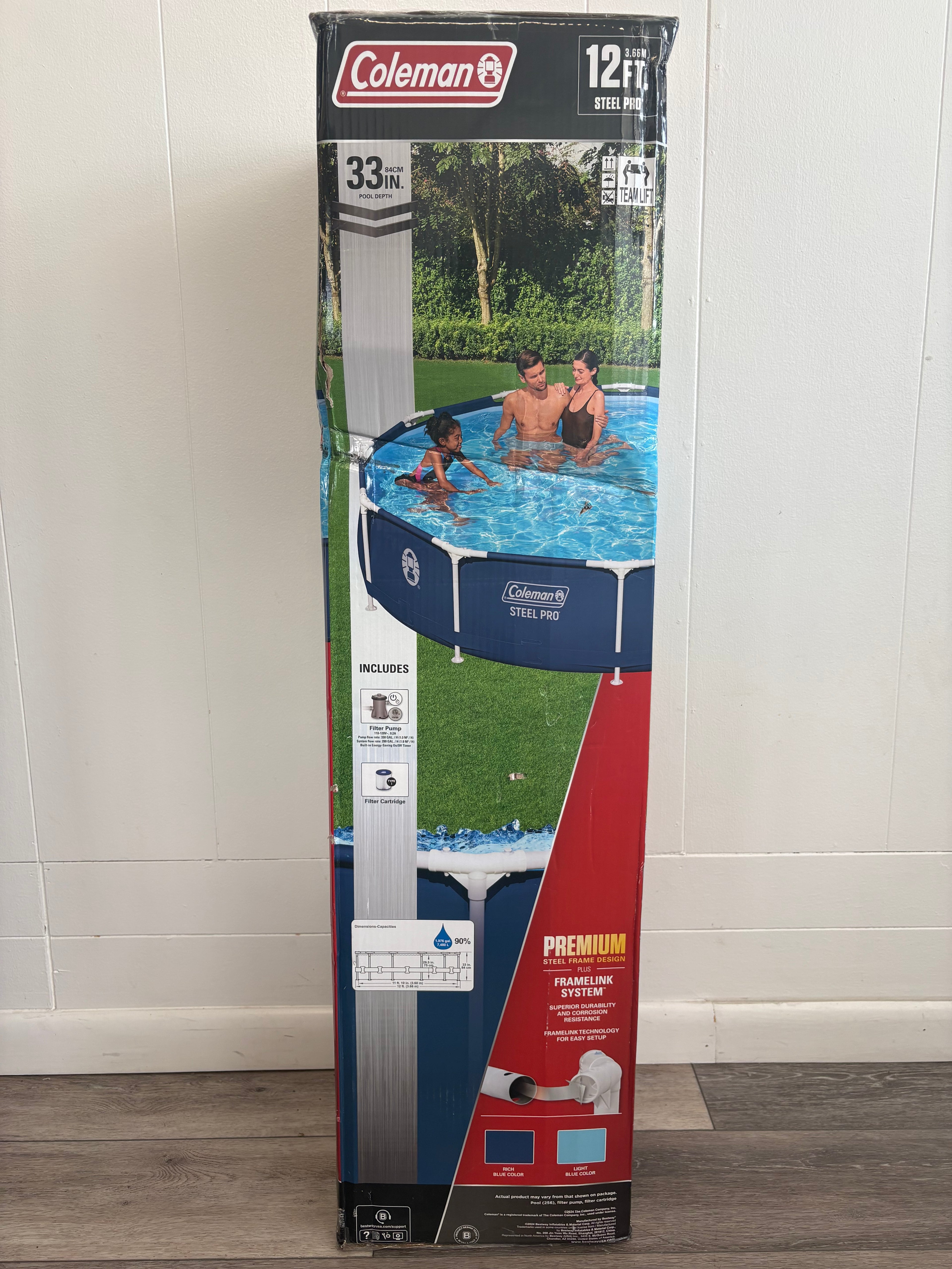 Coleman Steel Pro 12 ft. x 33 in. Round Metal Frame Above Ground Pool Set