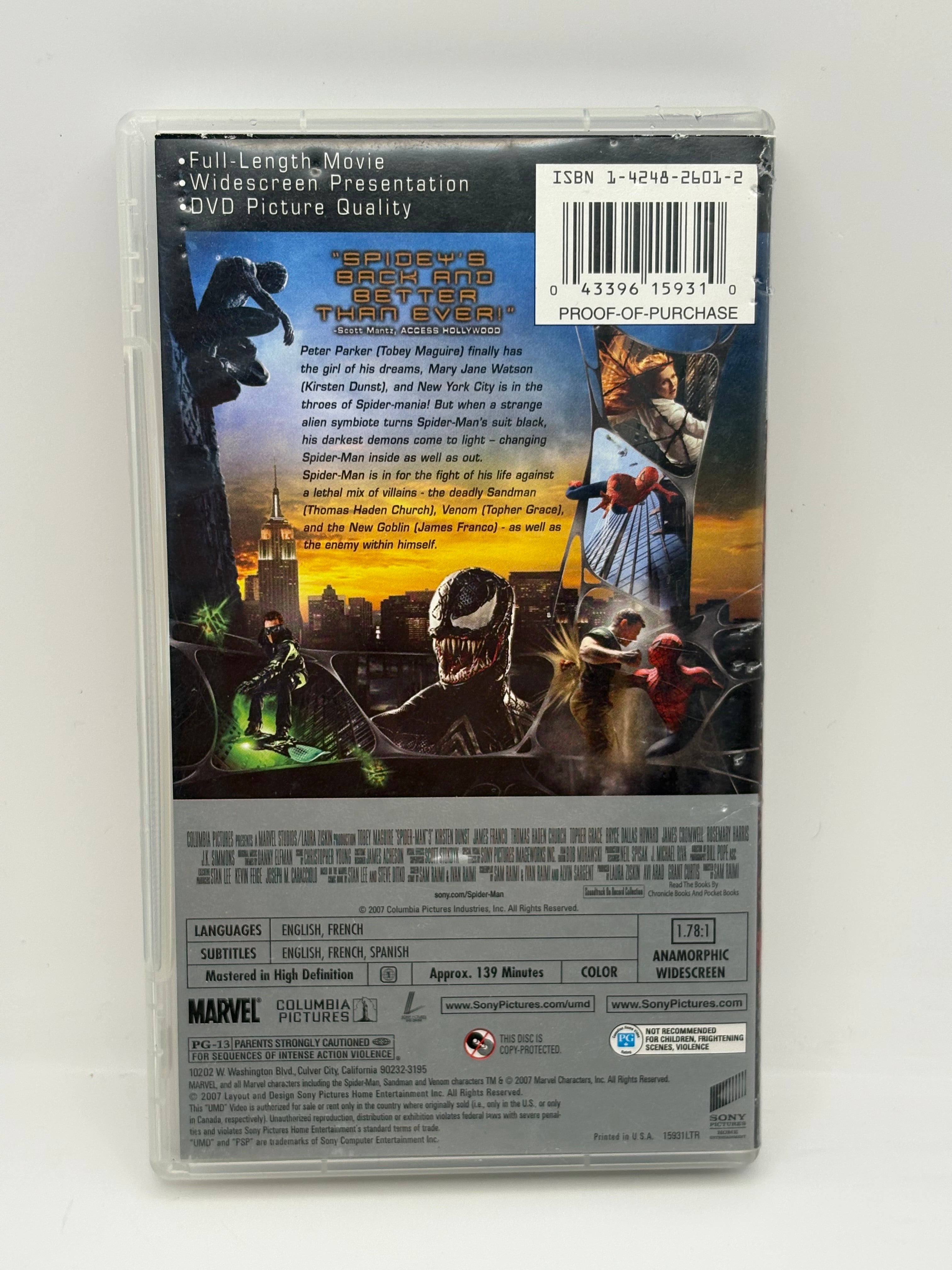 SpiderMan 3 UMD PSP