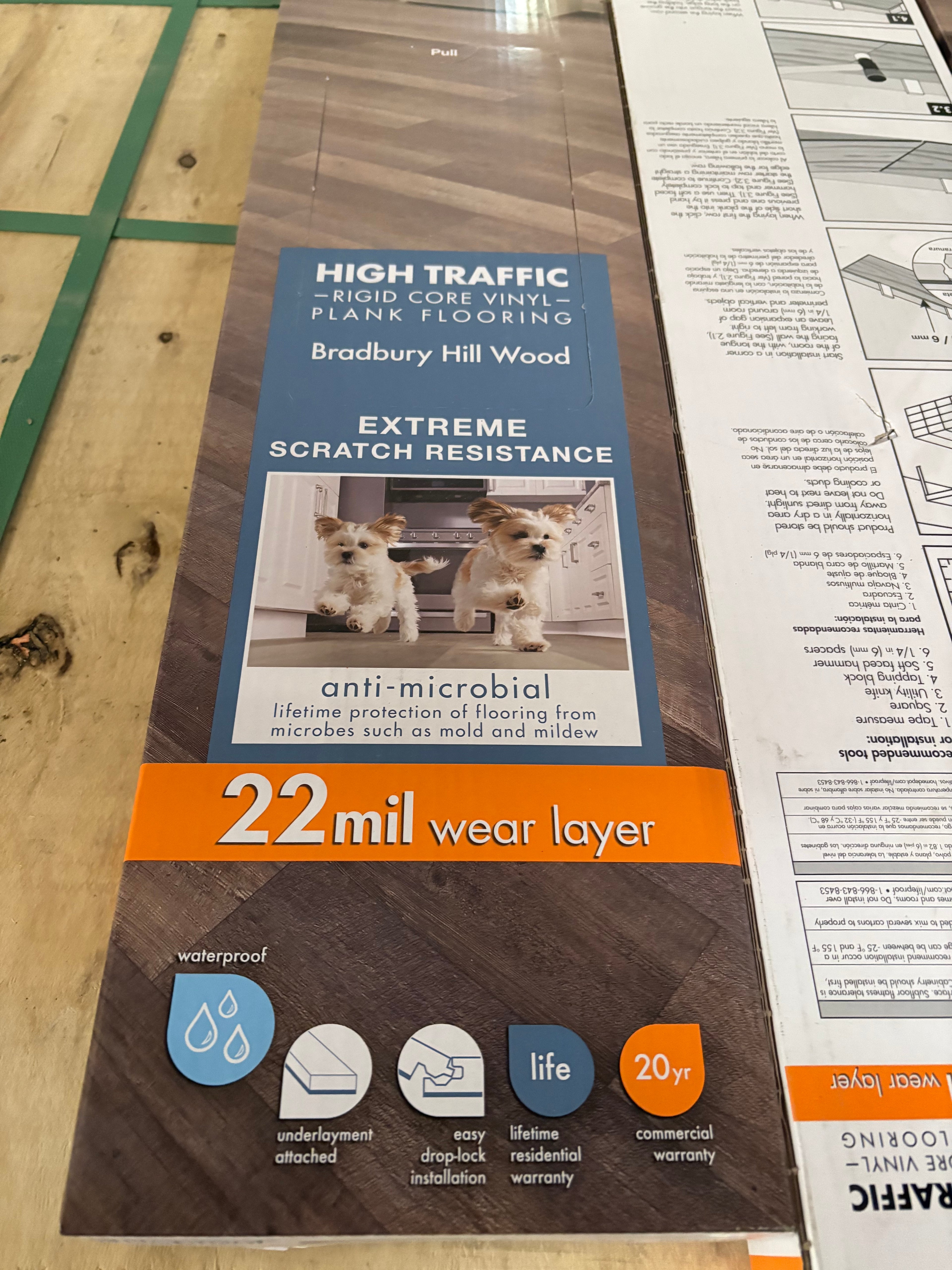 Lifeproof Bradbury Hill Wood 22 MIL x 7.1 in. W x 48 in. L Click Lock Waterproof Luxury Vinyl Plank Flooring (18.7 sqft/case)