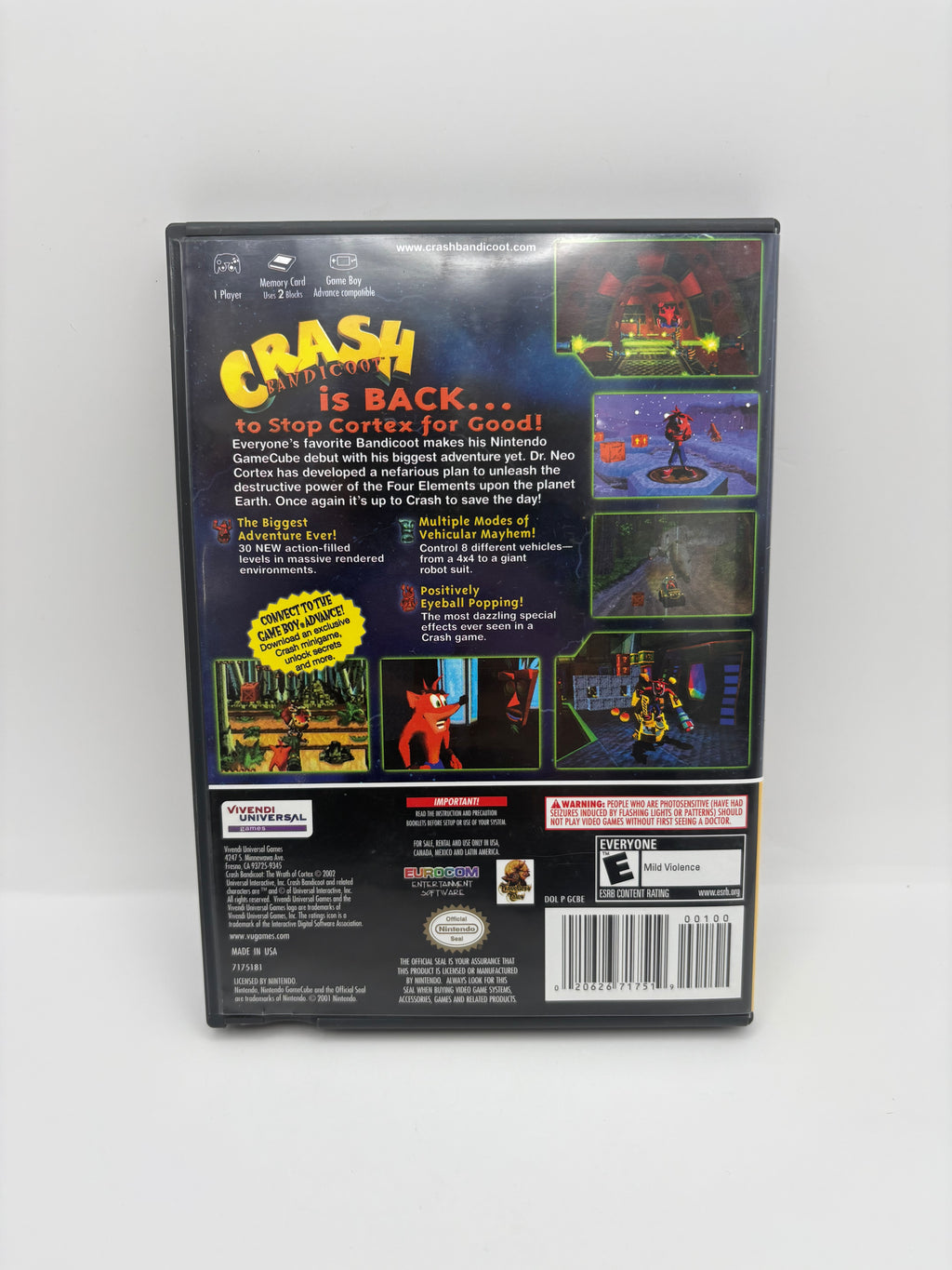 Crash Bandicoot the Wrath of Cortex Nintendo GameCube Complete In Box CIB