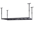 Husky 97.5 in. W x 43.75 in. H x 32 in. D Adjustable Height Metal Heavy-Duty Overhead Garage Storage Rack in Black