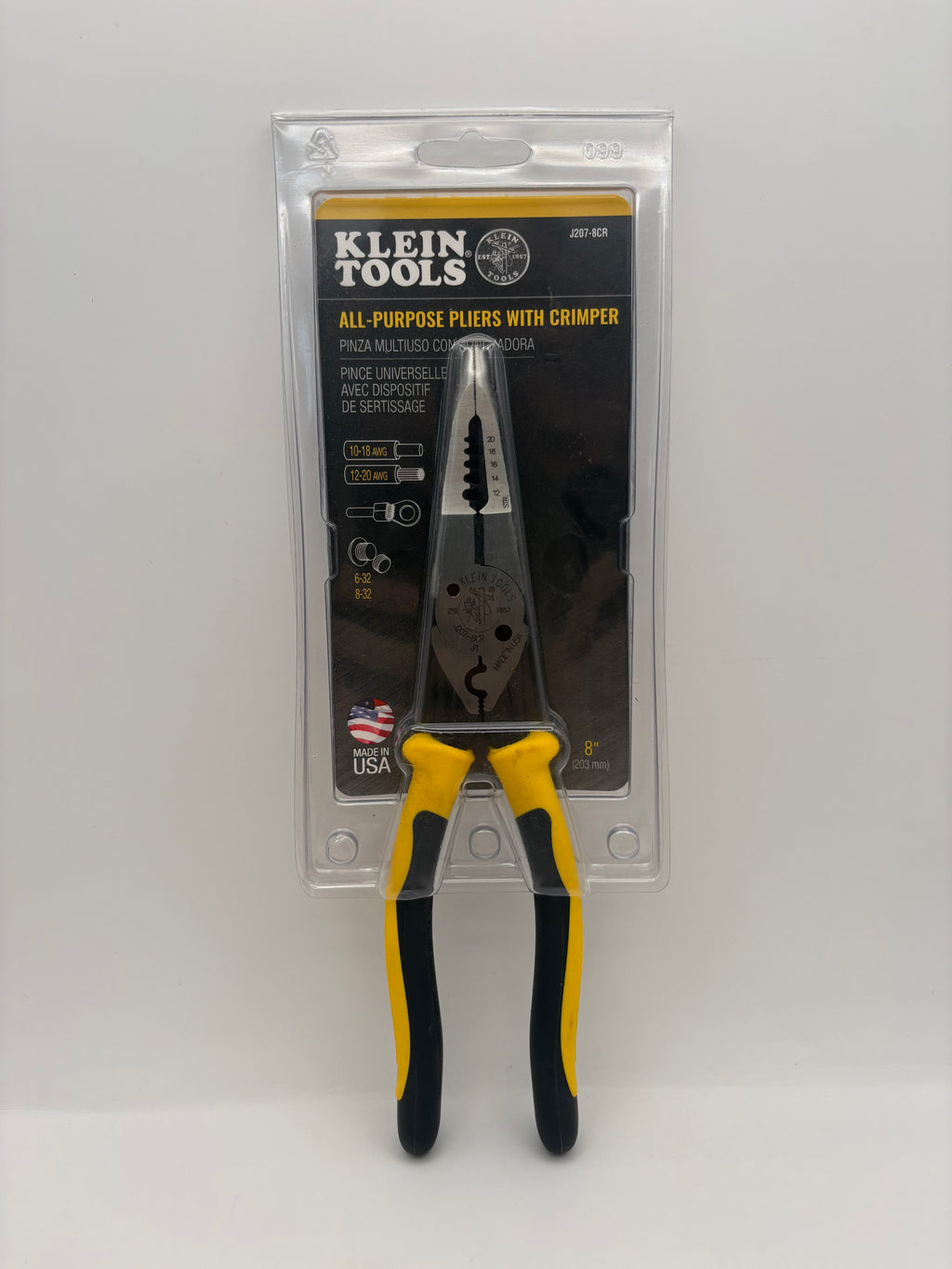 Klein Tools J207-8CR All-Purpose Pliers with Crimper