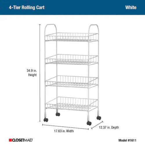 ClosetMaid 4 Tier Rolling Cart